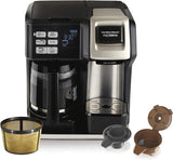 Hamilton Beach FlexBrew Trio 2-Way Single Serve Coffee Maker & Full 12c Pot, Compatible with K-Cup Pods or Grounds, Combo, Black and Stainless