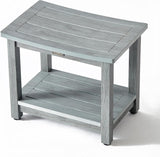 HDPS Shower Bench Seat, Poly Lumber Bathroom Stool for Inside Shower Waterproof, Foot Rest Stool for Shaving Legs with Adjustable Feet, Plastic Spa Bath Chair Seat for Bathroom, Non-Slip, Brown